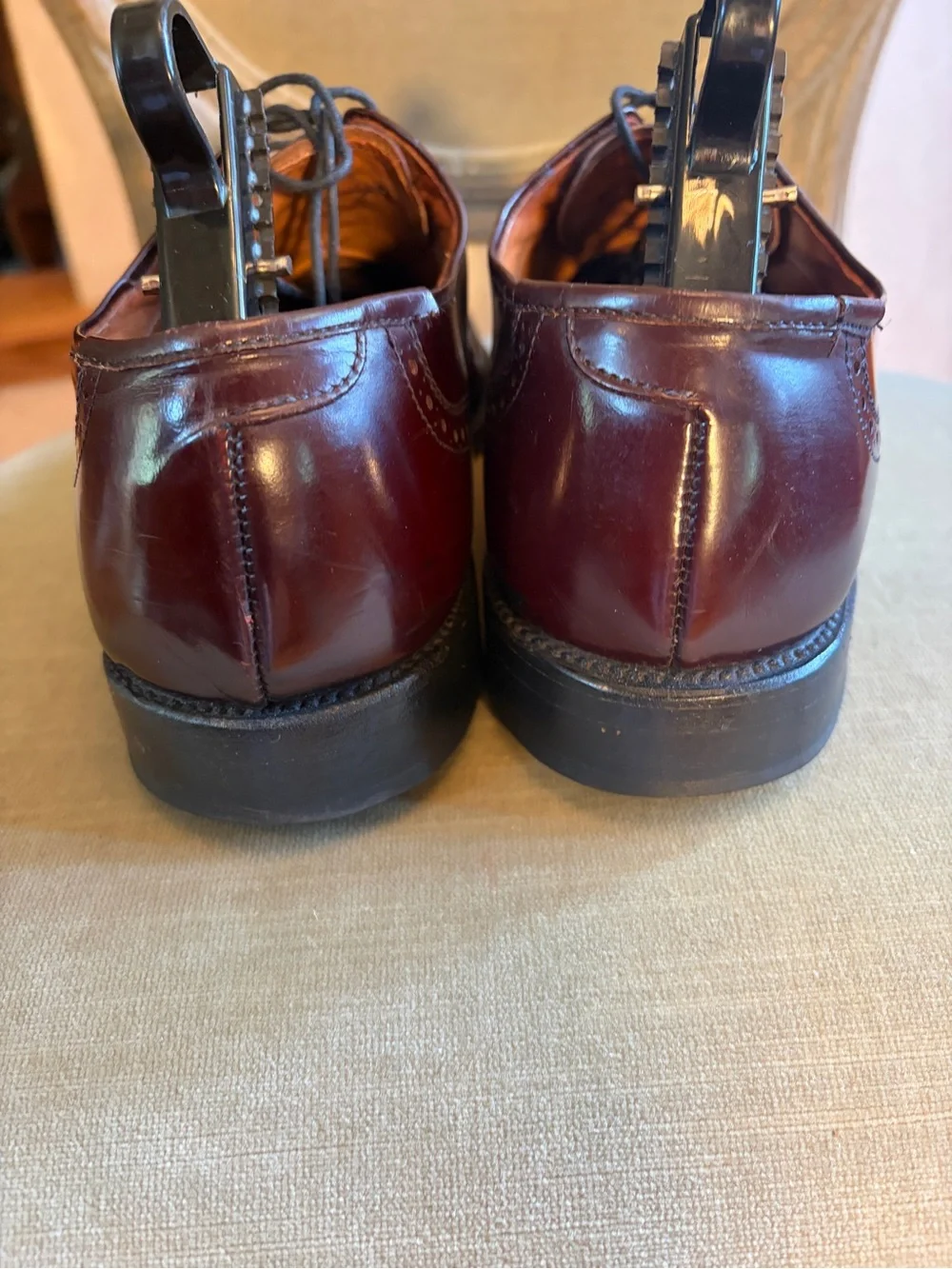 Allen Edmonds Chester Premium Leather Vintage Brogue Wingtip 8.5 D Burgundy Rare
